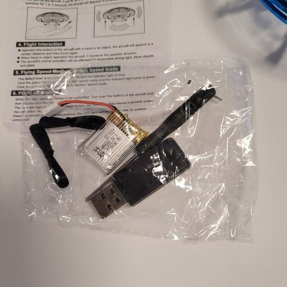 Interactive Flying Drone Aircraft Toy Ages 14+ Metallic Blue SCO Blinking Lights - Picture 2 of 9